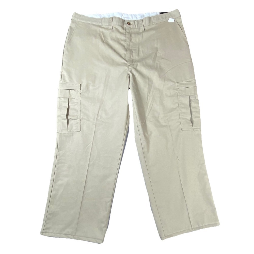 NEW Dickies Pants Cargo‎ Men's  44x27 Hemmed Occupational Work Canvas Tan Read